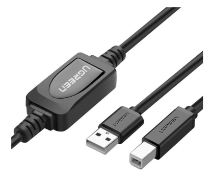 Kabel UGREEN US122 Aktywny kabel USB 2.0 A-B  do drukarki, 10m czarny